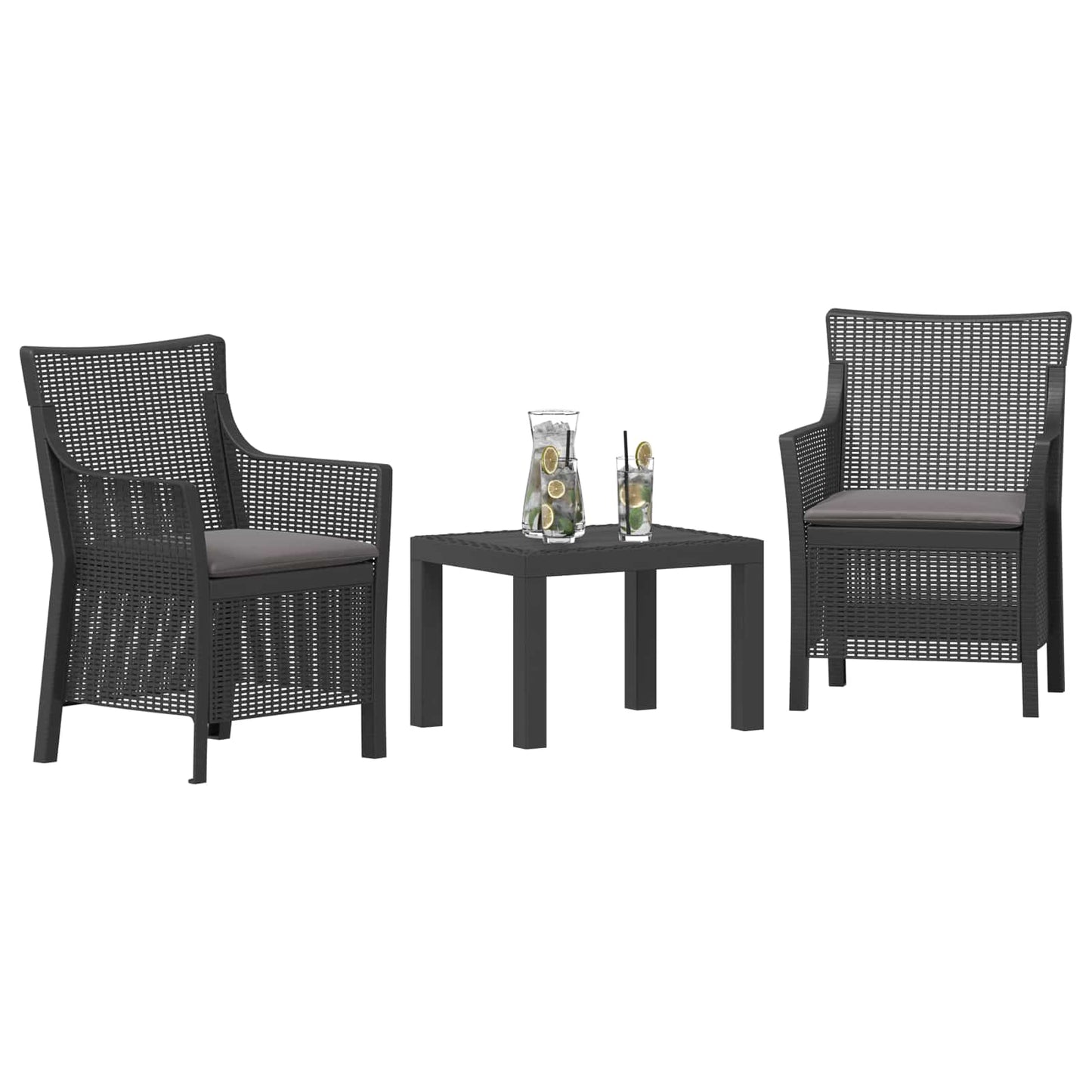 Set di relax con cuscino 3 pcs Antracite PP | homemem39