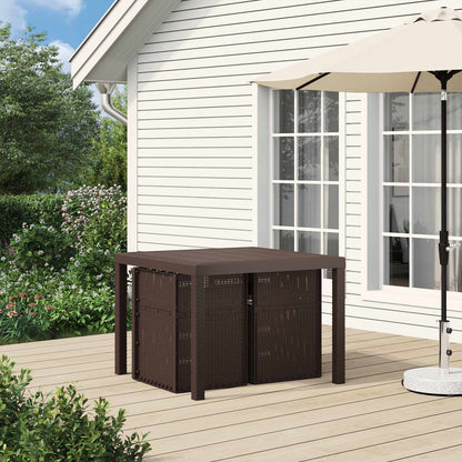 Set da Pranzo per Giardino 3 pcs Marrone e Grigio Chiaro PP | homemem39