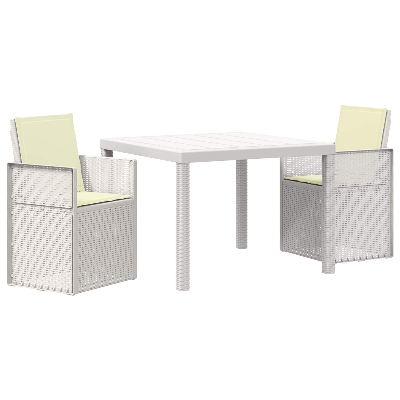 Set da Pranzo per Giardino 3 pz Bianco e Crema PP | homemem39