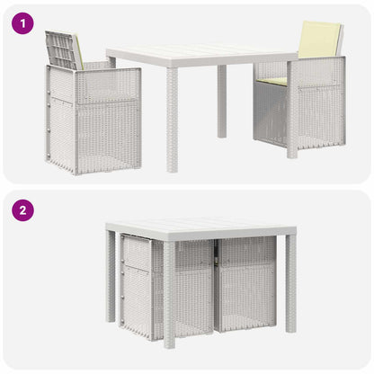 Set da Pranzo per Giardino 3 pz Bianco e Crema PP | homemem39