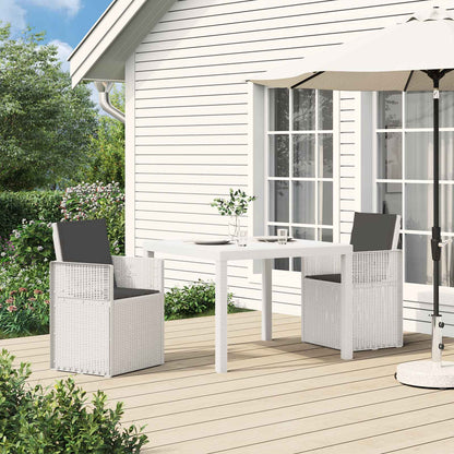 Set da Pranzo per Giardino 3 pz Bianco e Antracite PP