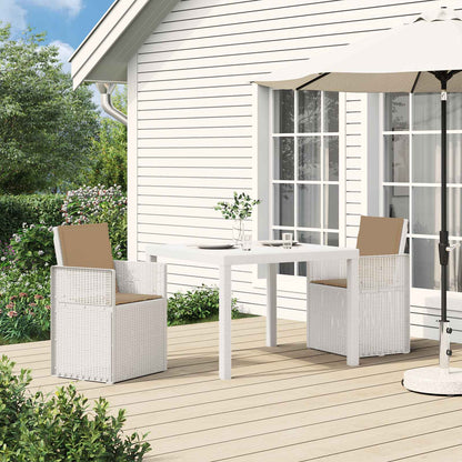 Set da Pranzo per Giardino 3 pz Bianco e Tortora PP