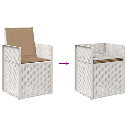 Set da Pranzo per Giardino 3 pz Bianco e Tortora PP