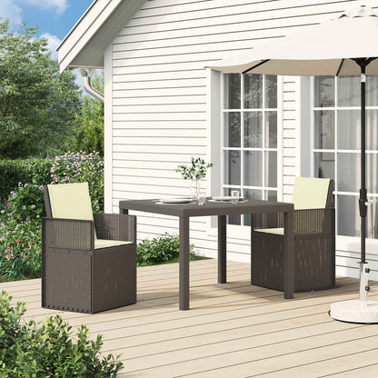 Set da Pranzo per Giardino 3 pz Grigio chiaro e panna PP
