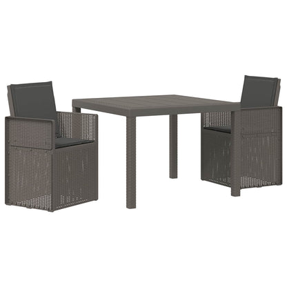 Set da Pranzo per Giardino 3 pz Grigio chiaro e Antracite PP