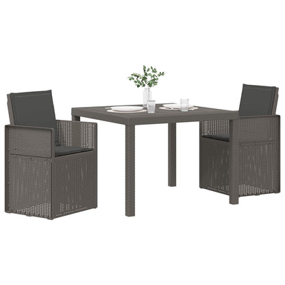 Set da Pranzo per Giardino 3 pz Grigio chiaro e Antracite PP