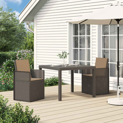Set da Pranzo per Giardino 3 pz Grigio chiaro e Tortora PP