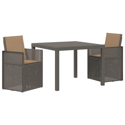 Set da Pranzo per Giardino 3 pz Grigio chiaro e Tortora PP