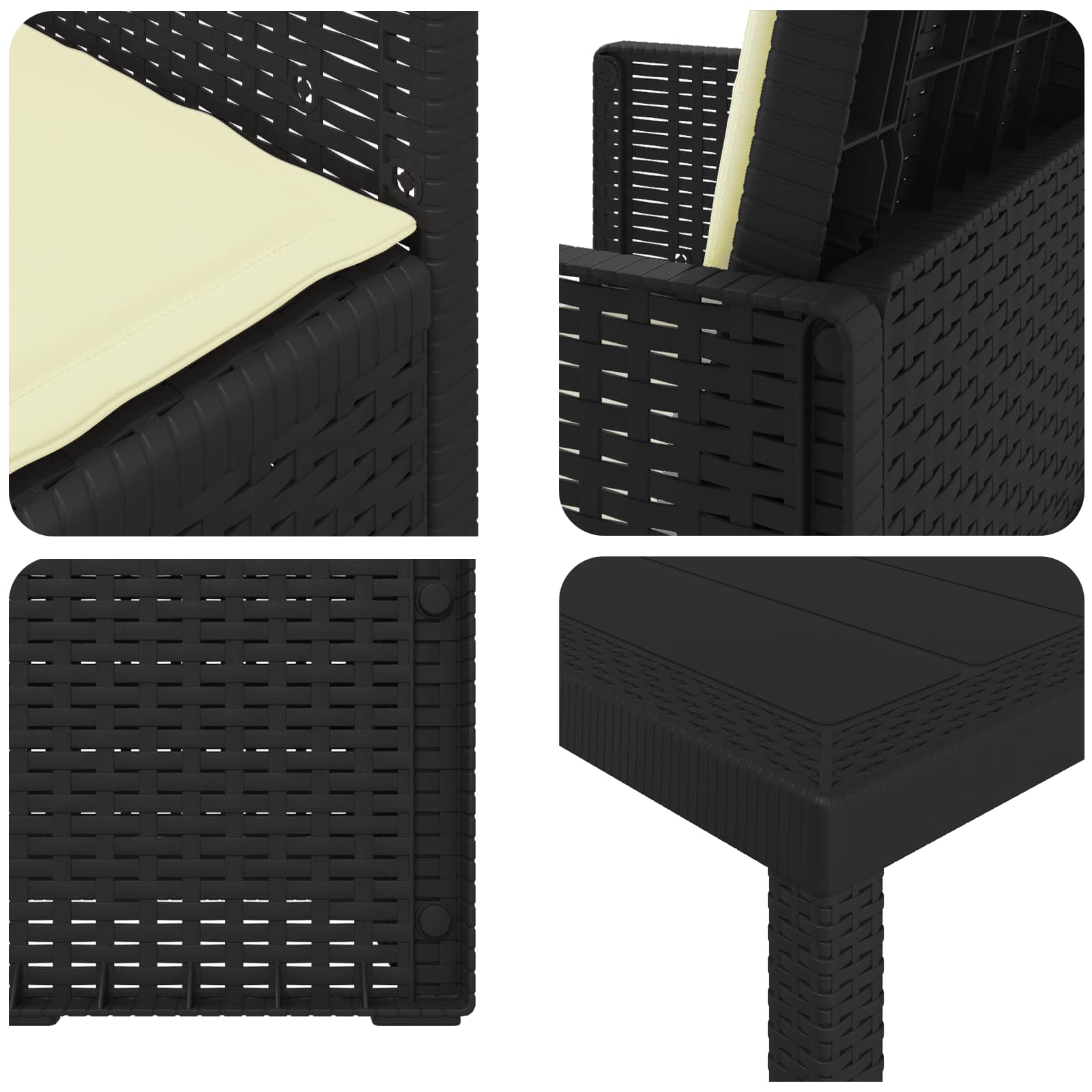 Set da Pranzo per Giardino 5 pcs Antracite e Crema PP | homemem39
