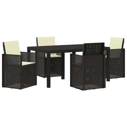 Set da Pranzo per Giardino 5 pcs Antracite e Crema PP | homemem39
