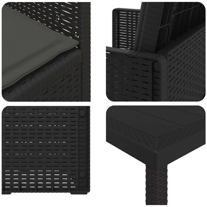 Set da Pranzo per Giardino con cuscino 5 pcs Antracite PP | homemem39