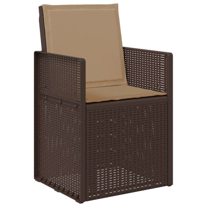 Set da Pranzo per Giardino 5 pcs Marrone e Tortora PP | homemem39