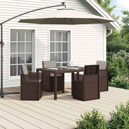 Set da Pranzo per Giardino 5 pcs Marrone e Grigio Chiaro PP | homemem39