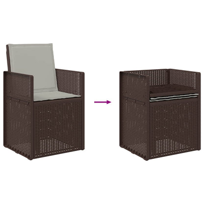 Set da Pranzo per Giardino 5 pcs Marrone e Grigio Chiaro PP | homemem39