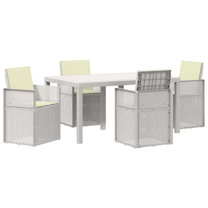 Set da Pranzo per Giardino 5 pz Bianco e Crema PP | homemem39
