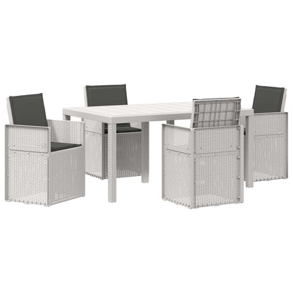 Set da Pranzo per Giardino 5 pz Bianco e Antracite PP | homemem39