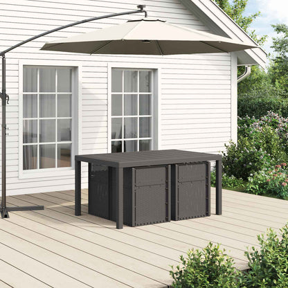 Set da Pranzo per Giardino 5 pz Grigio chiaro e Antracite PP | homemem39