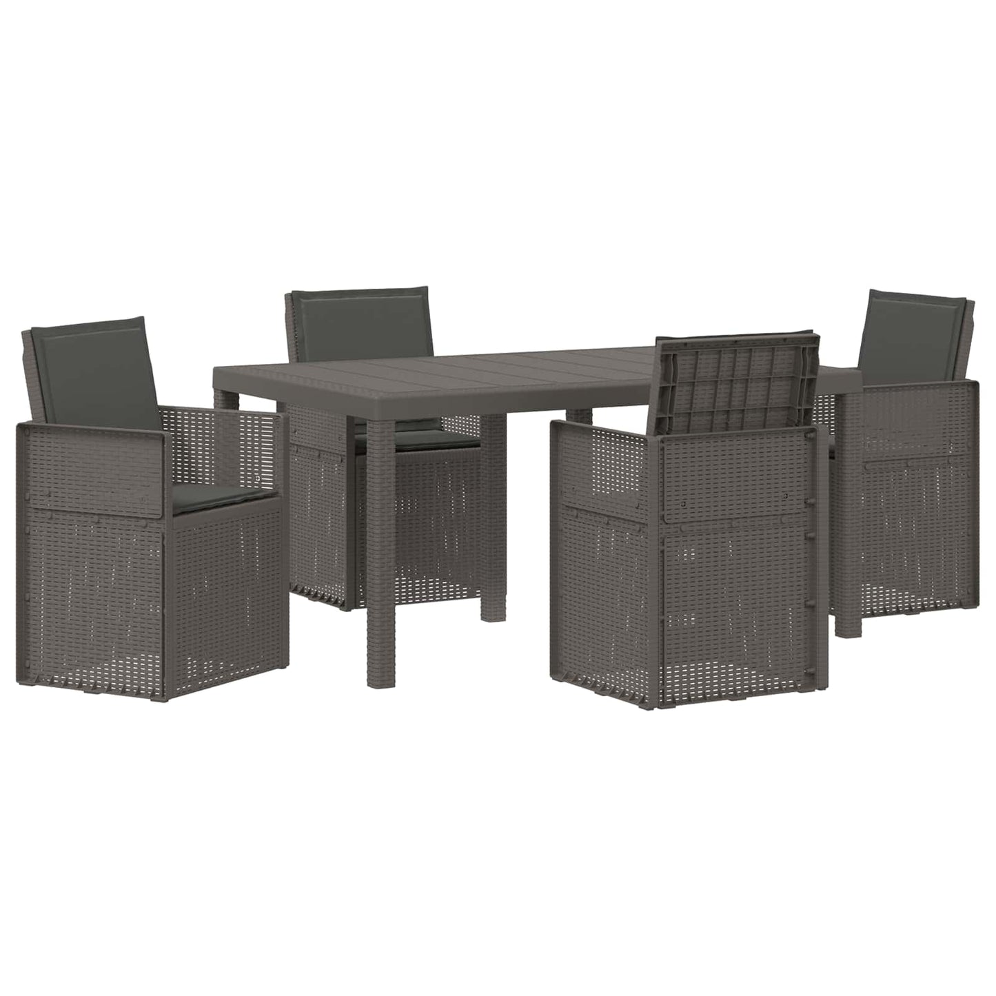 Set da Pranzo per Giardino 5 pz Grigio chiaro e Antracite PP | homemem39