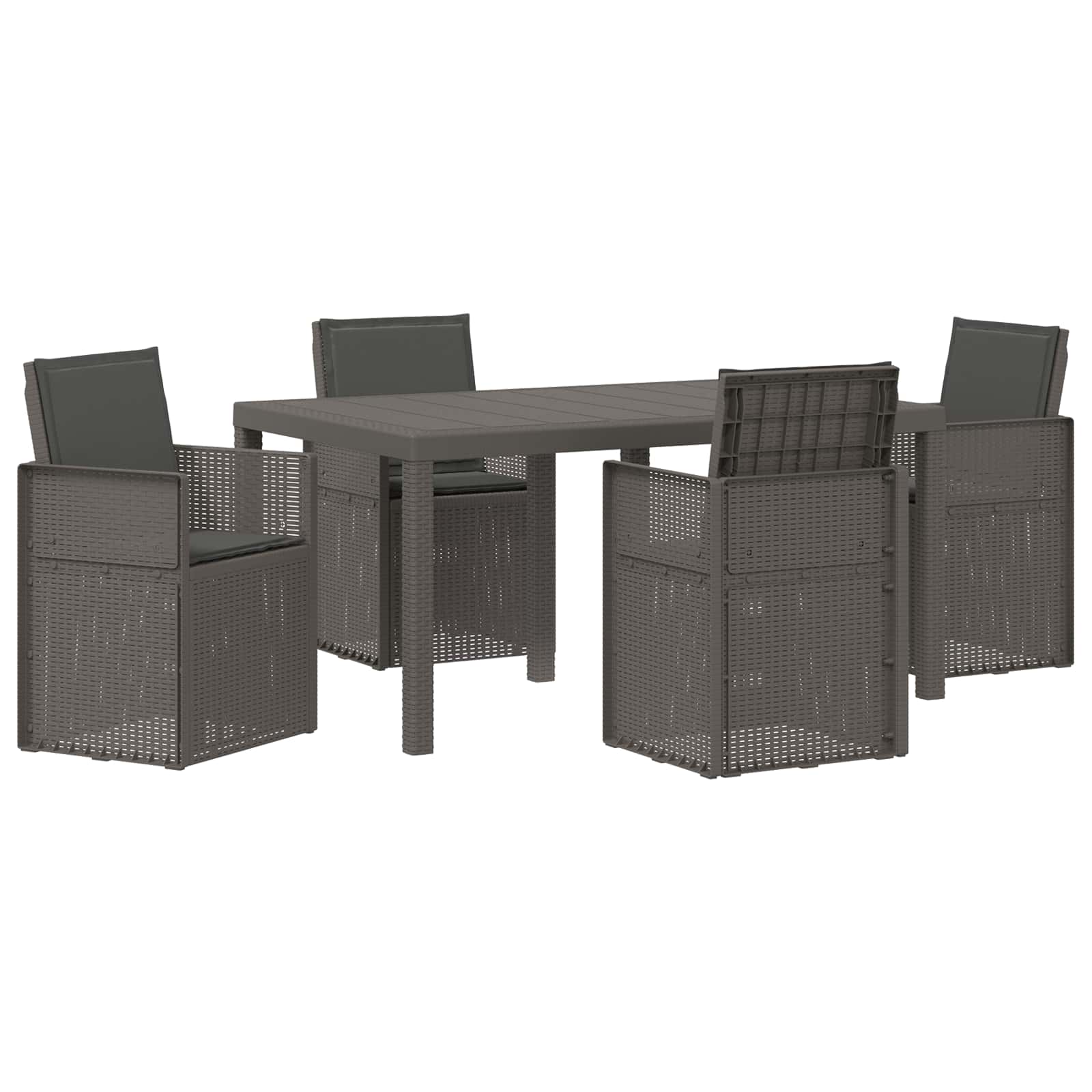 Set da Pranzo per Giardino 5 pz Grigio chiaro e Antracite PP | homemem39