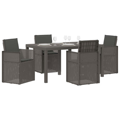 Set da Pranzo per Giardino 5 pz Grigio chiaro e Antracite PP | homemem39