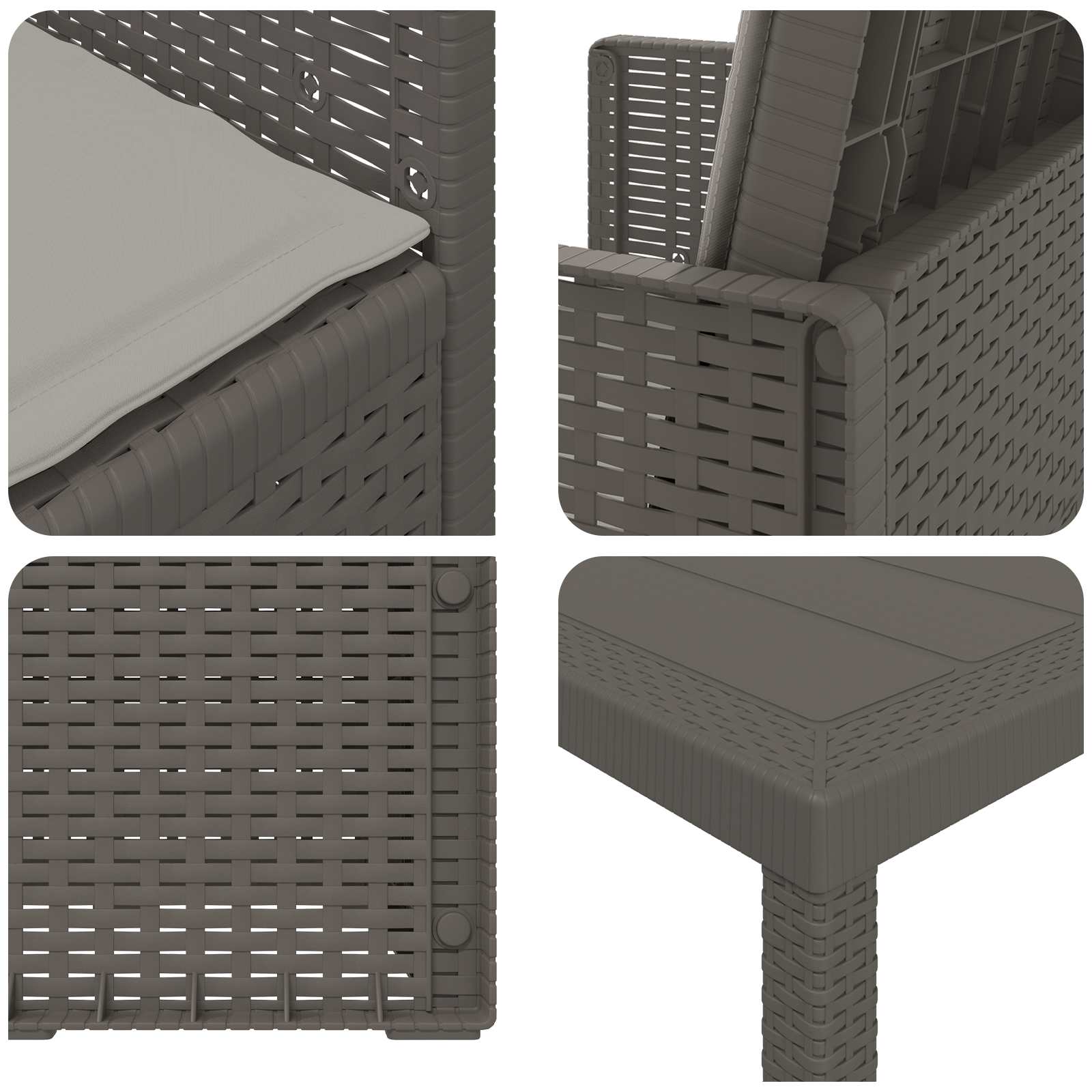 Set da Pranzo per Giardino 5 pz Grigio Chiaro PP | homemem39