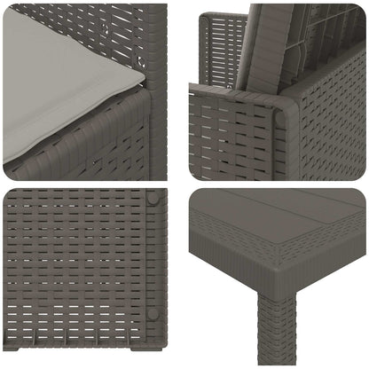 Set da Pranzo per Giardino 5 pz Grigio Chiaro PP | homemem39