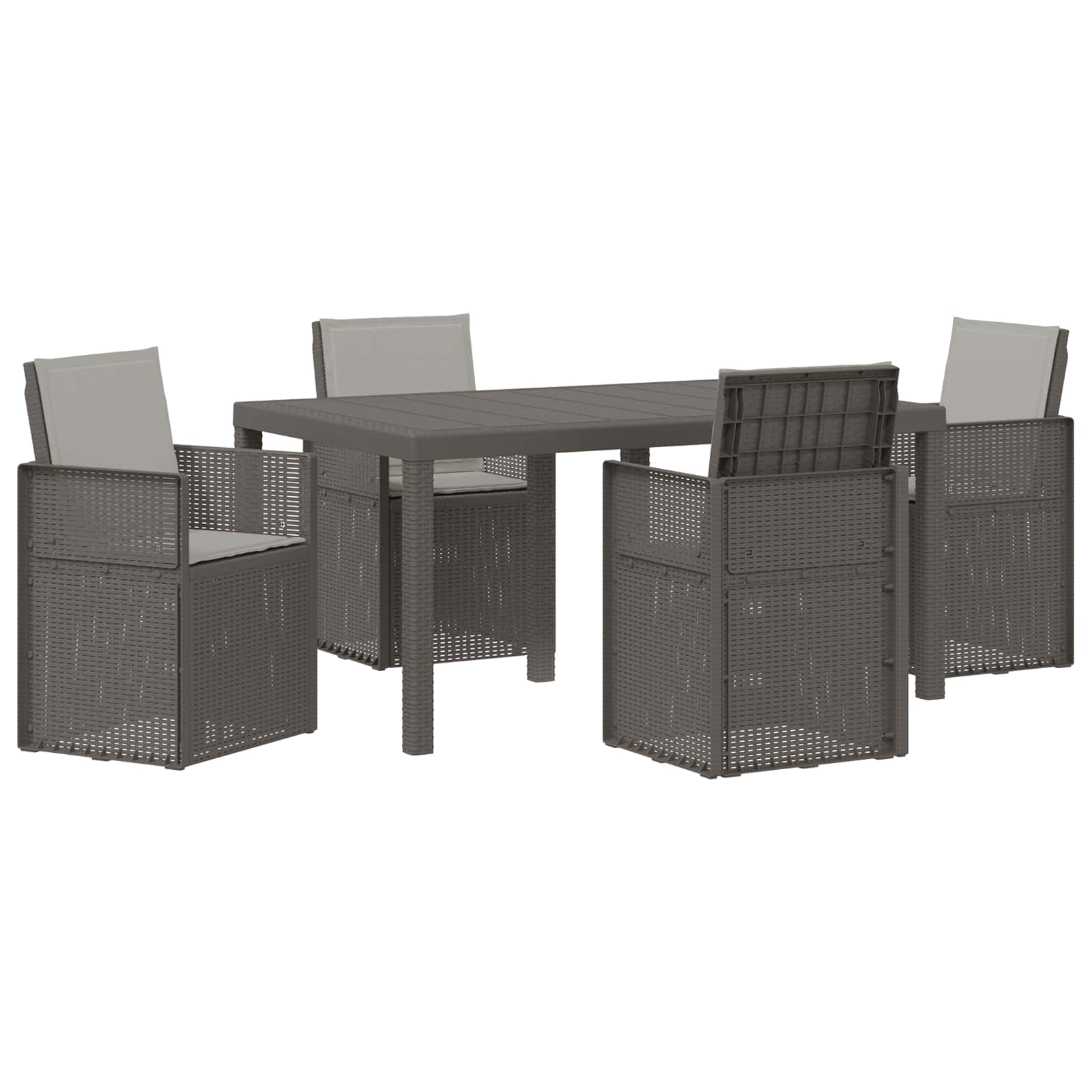 Set da Pranzo per Giardino 5 pz Grigio Chiaro PP | homemem39