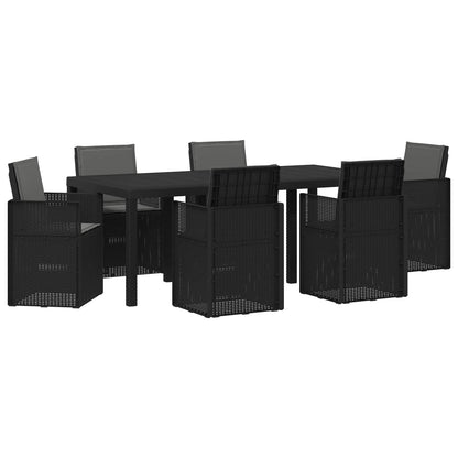 Set da Pranzo per Giardino con cuscino 7 pcs Antracite PP | homemem39
