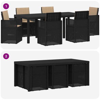 Set da Pranzo per Giardino 7 pcs Antracite e Tortora PP | homemem39