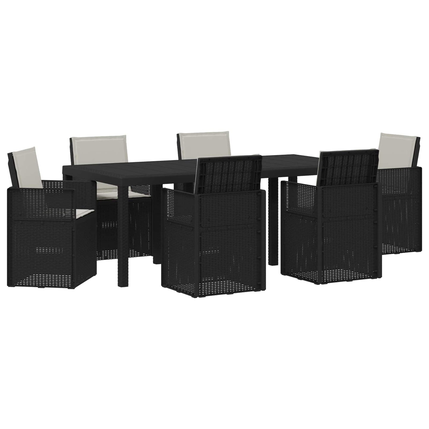 Set da Pranzo per Giardino 7 pcs Antracite e Grigio chiaro PP | homemem39