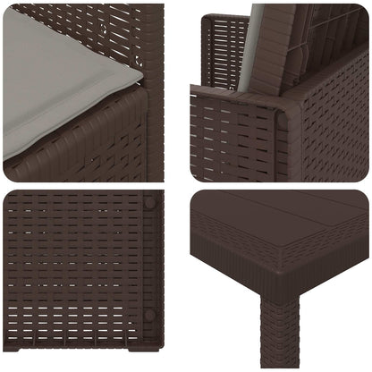 Set da Pranzo per Giardino 7 pcs Marrone e Grigio Chiaro PP | homemem39