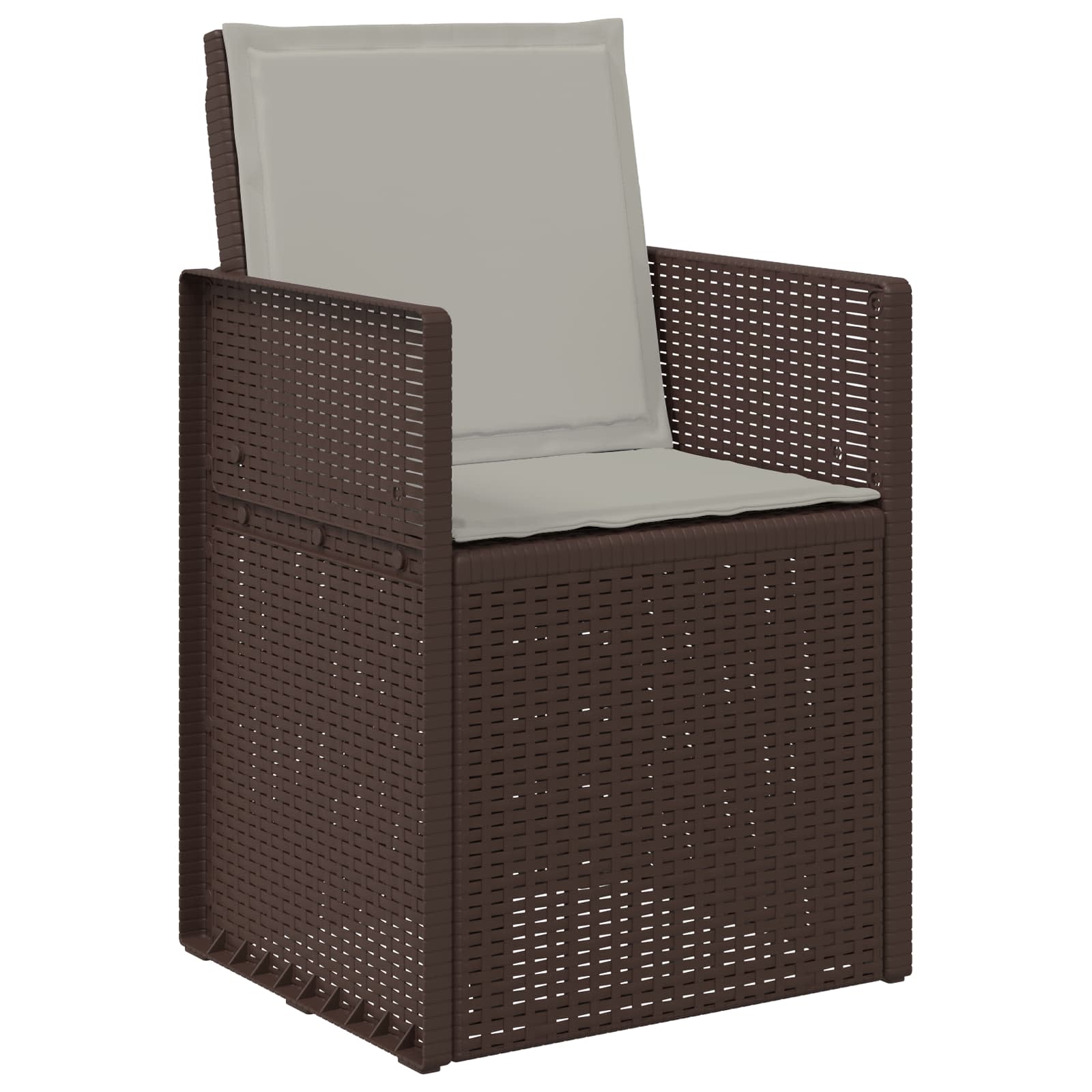 Set da Pranzo per Giardino 7 pcs Marrone e Grigio Chiaro PP | homemem39