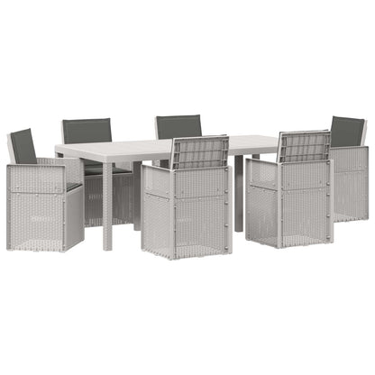 Set da Pranzo per Giardino 7 pcs Bianco e Antracite PP | homemem39