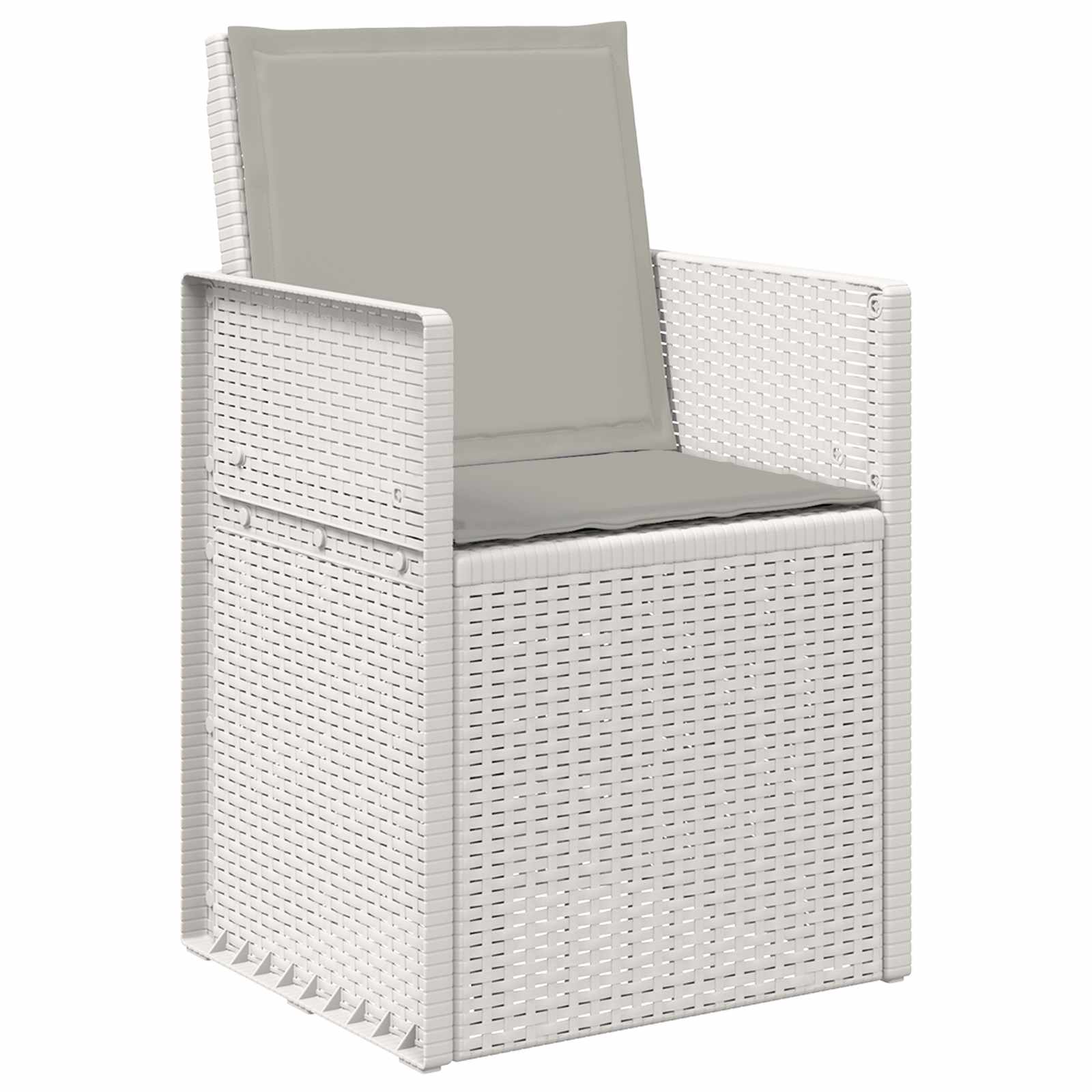 Set da Pranzo per Giardino 7 pcs Bianco e Grigio Chiaro PP | homemem39