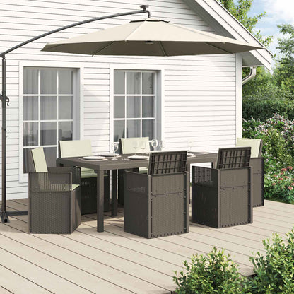 Set da Pranzo per Giardino 7 pcs Grigio chiaro e panna PP | homemem39