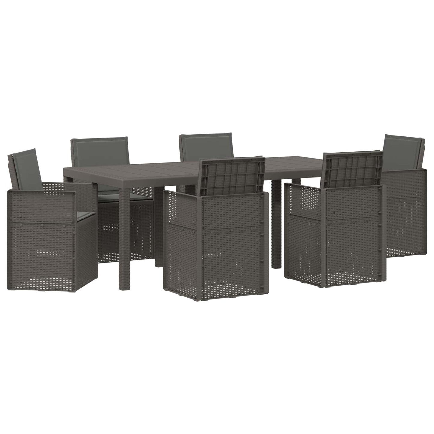 Set da Pranzo per Giardino 7 pcs Grigio chiaro e Antracite PP | homemem39
