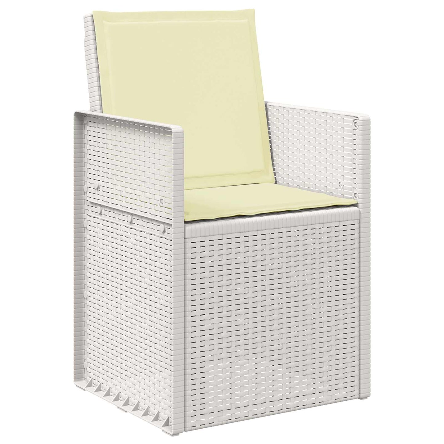 Set da Pranzo per Giardino 9 pz Bianco e Crema PP