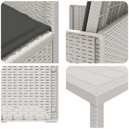 Set da Pranzo per Giardino 9 pz Bianco e Antracite PP | homemem39