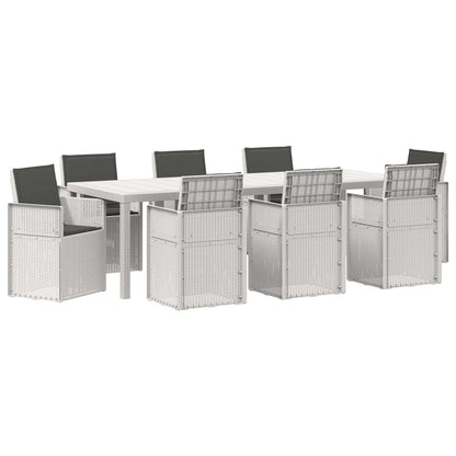 Set da Pranzo per Giardino 9 pz Bianco e Antracite PP | homemem39