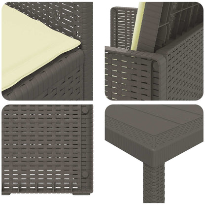 Set da Pranzo per Giardino 9 pz Grigio chiaro e panna PP | homemem39