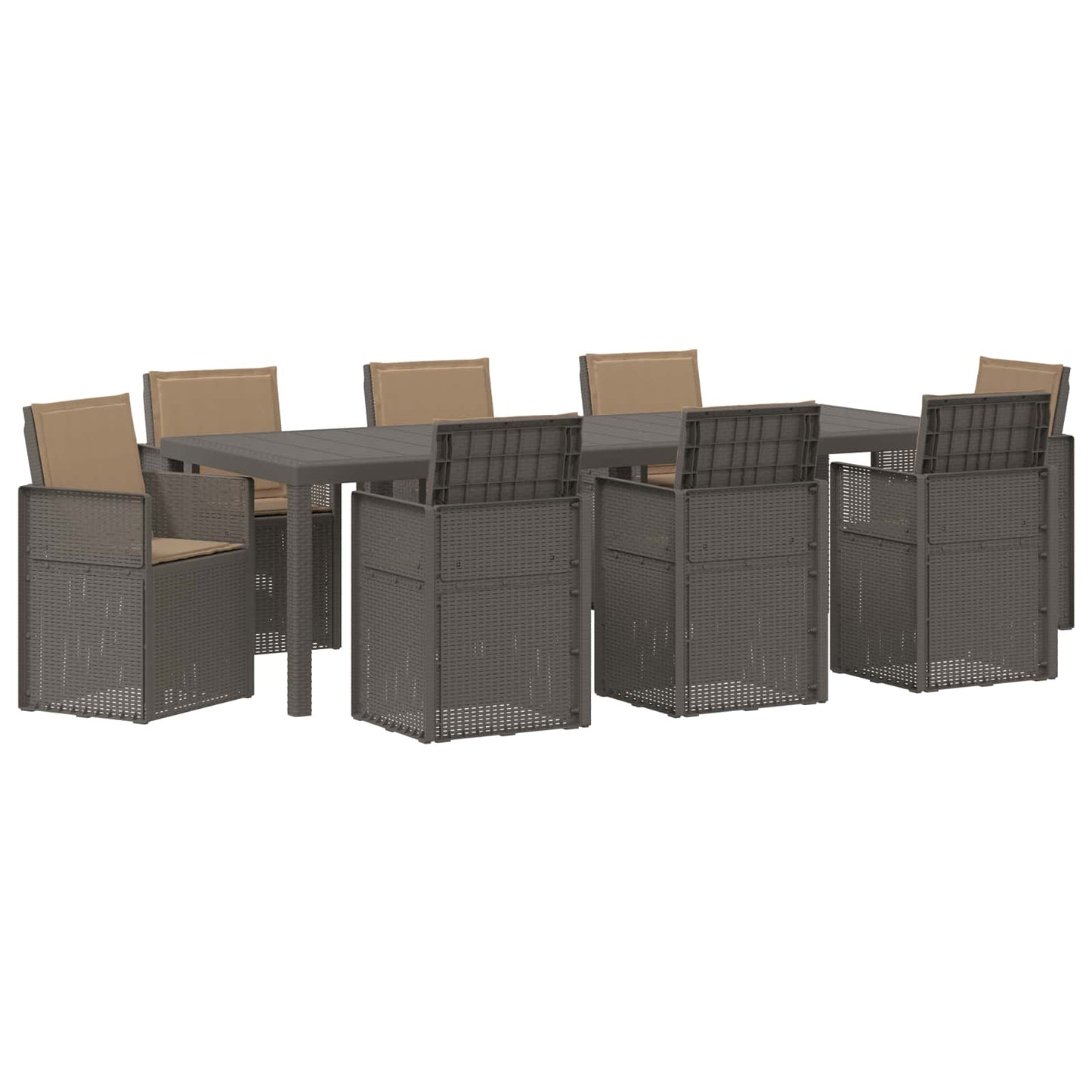 Set da Pranzo per Giardino 9 pz Grigio chiaro e Tortora PP | homemem39