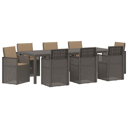 Set da Pranzo per Giardino 9 pz Grigio chiaro e Tortora PP | homemem39