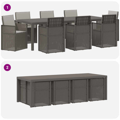 Set da Pranzo per Giardino 9 pz Grigio Chiaro PP | homemem39