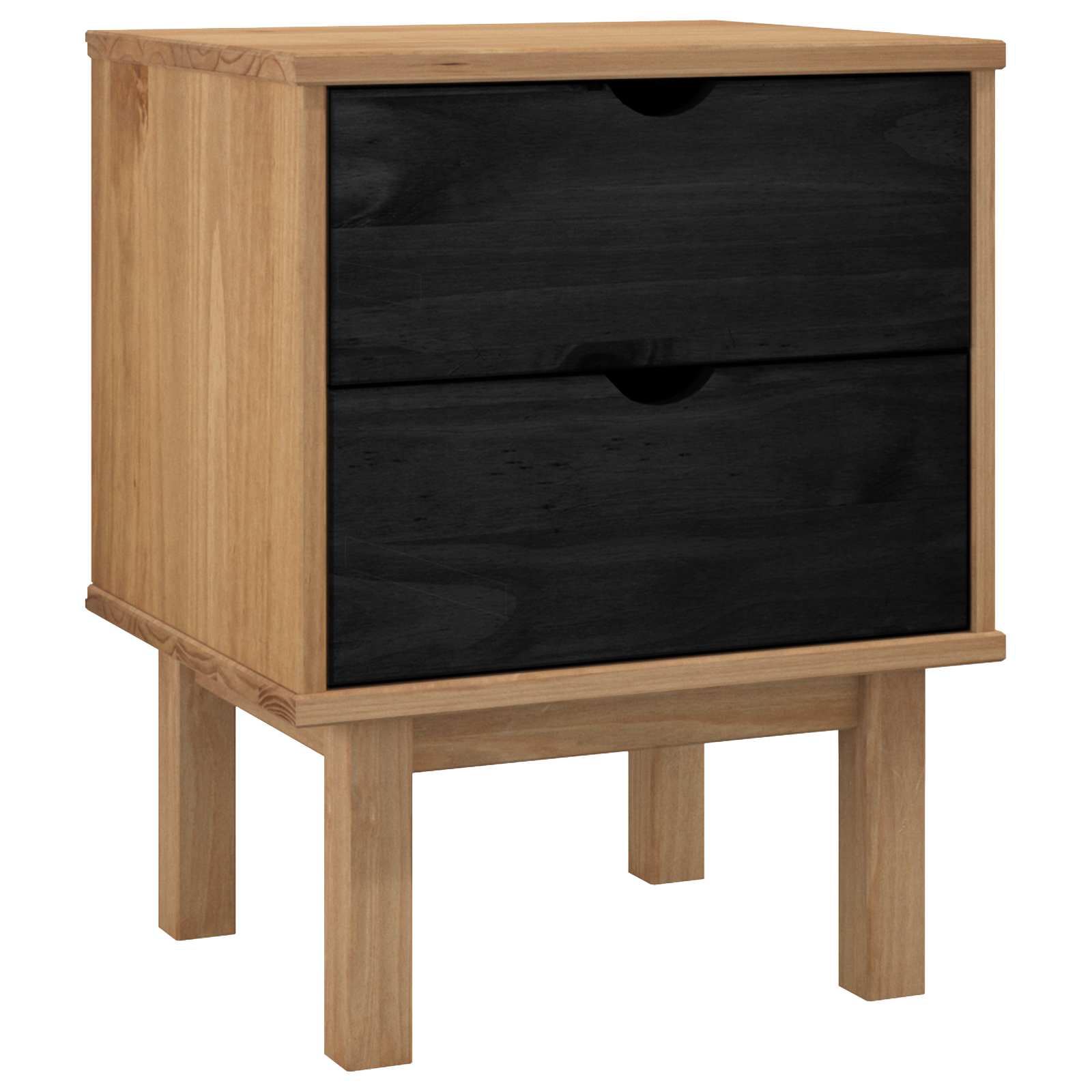 Comodino OTTA Nero 45 x 39 x 57 cm Legno Massello di Pino | homemem39