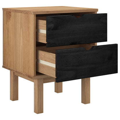 Comodino OTTA Nero 45 x 39 x 57 cm Legno Massello di Pino | homemem39