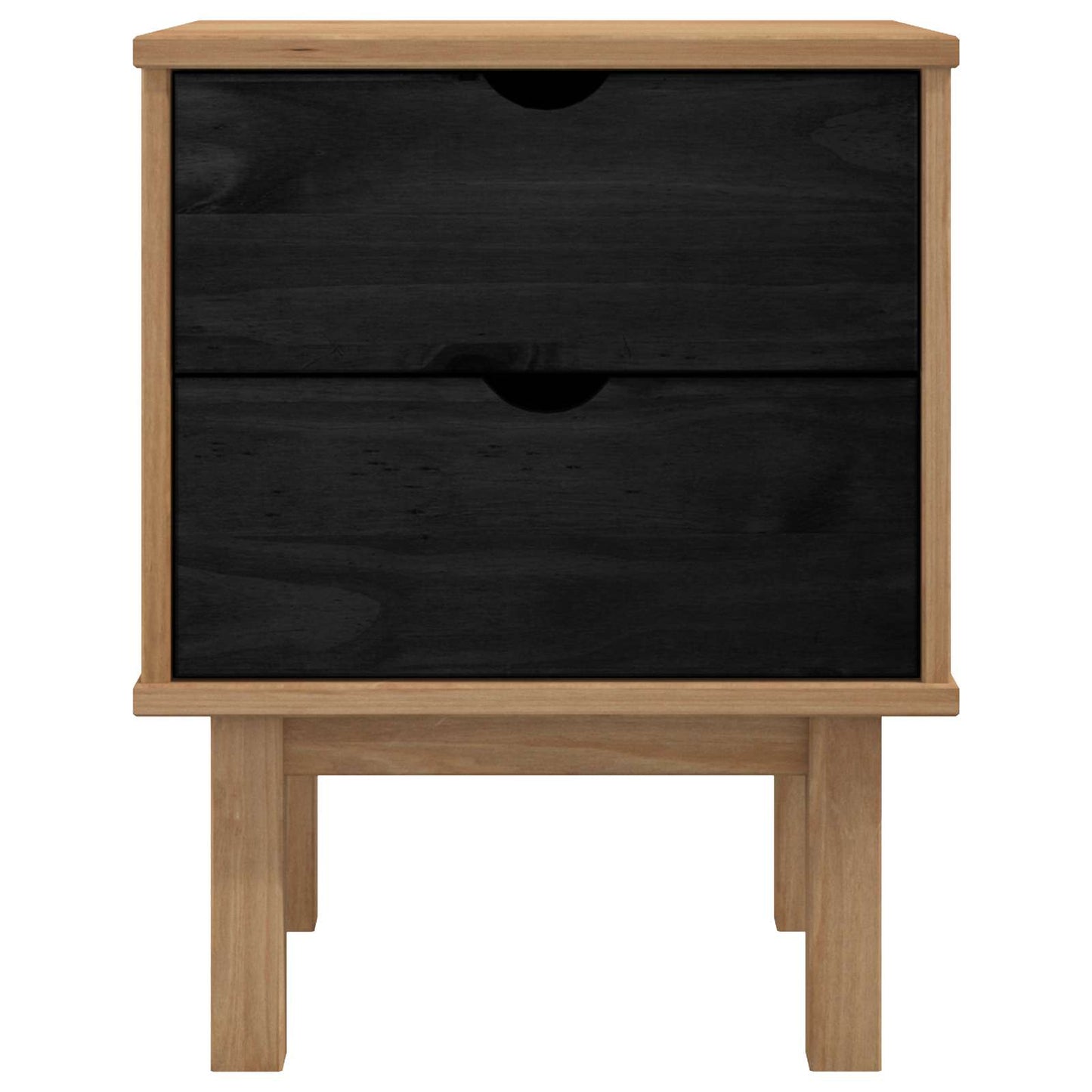 Comodino OTTA Nero 45 x 39 x 57 cm Legno Massello di Pino | homemem39