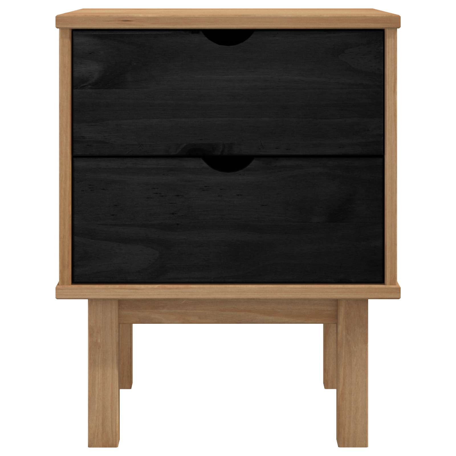 Comodino OTTA Nero 45 x 39 x 57 cm Legno Massello di Pino | homemem39