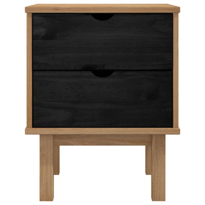 Comodino OTTA Nero 45 x 39 x 57 cm Legno Massello di Pino | homemem39