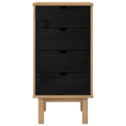 Cassettiera OTTA Nero 45 x 39 x 90 cm Legno Massello di Pino | homemem39
