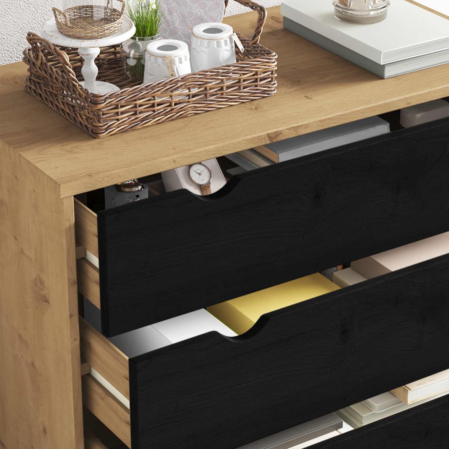 Cassettiera con cassetto OTTA Nero 76,5 x 39,5 x 90 cm | homemem39